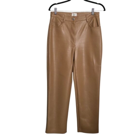 Wilfred Melina Faux Leather Cropped Straight Leg Pants 8 - Picture 2 of 14